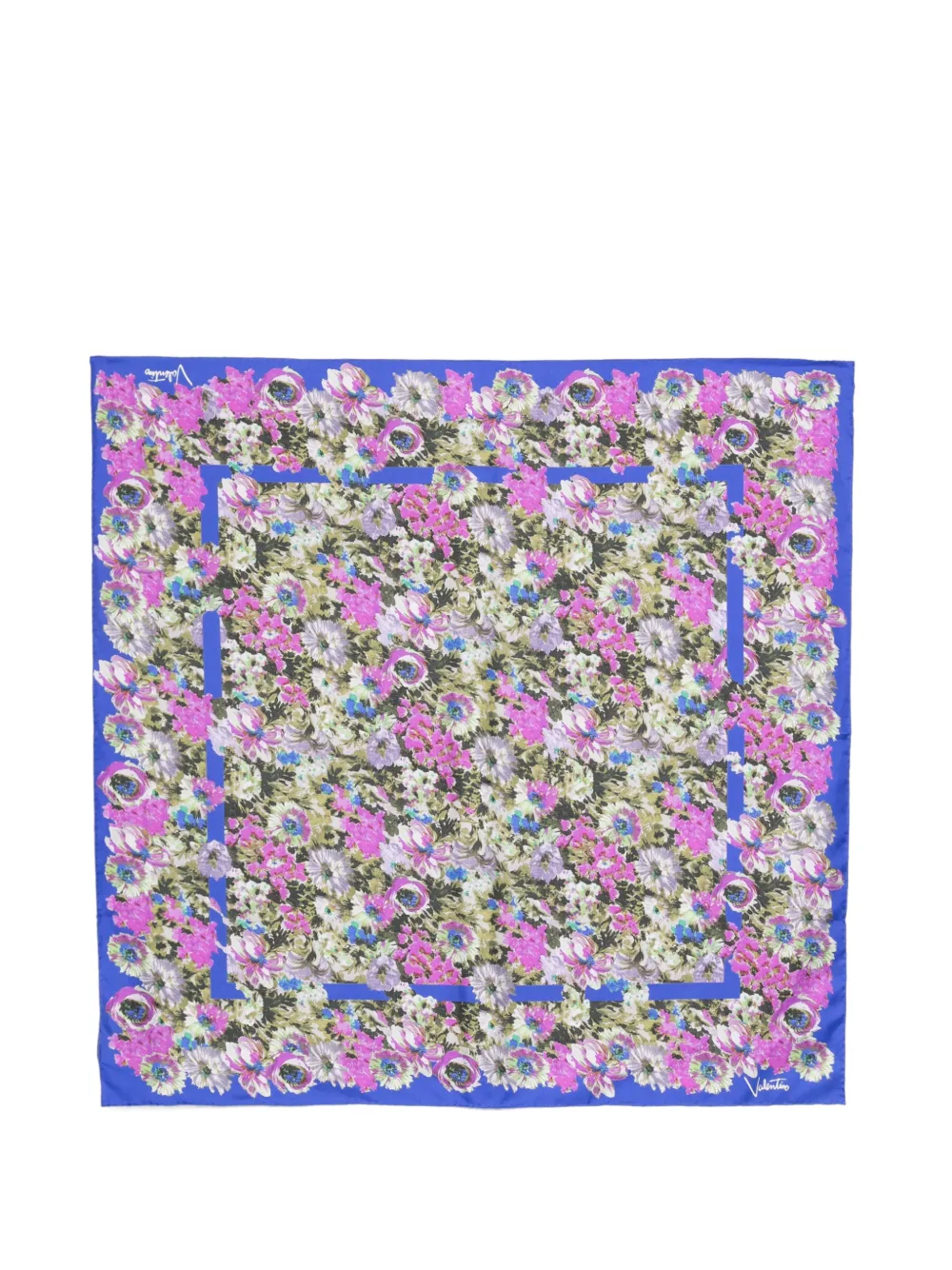 Valentino Garavani floral-print scarf - Blu