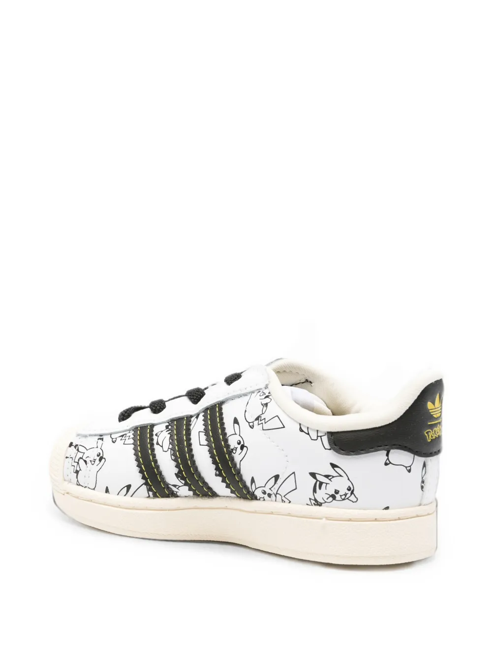 adidas Kids Superstar II El I Pokémon-print leather sneakers Wit