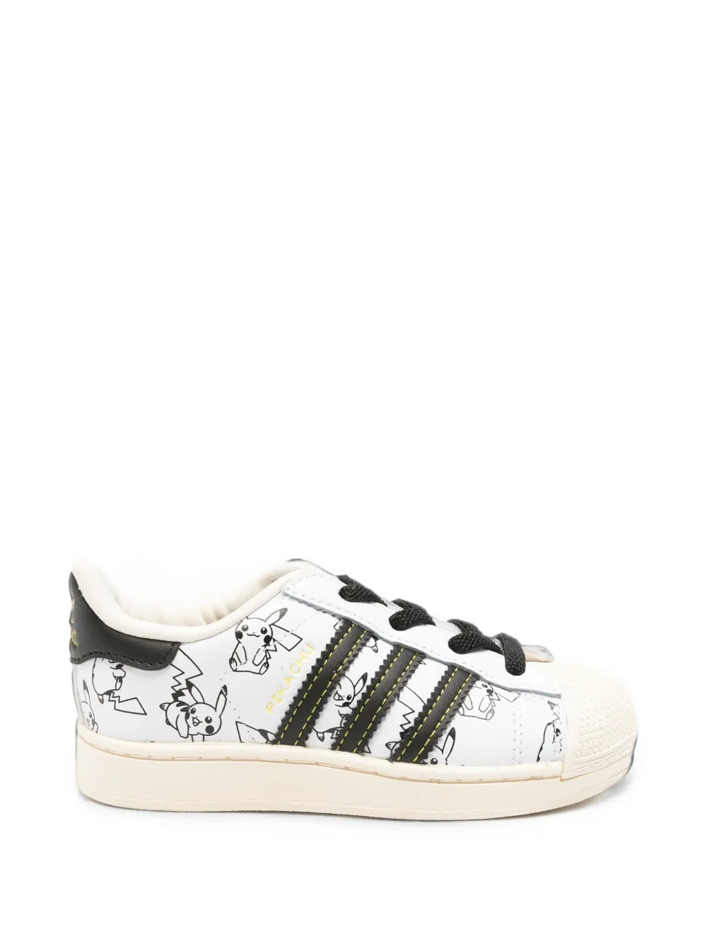 Adidas Kids Superstar II El I Pokémon-print leather sneakers Wit