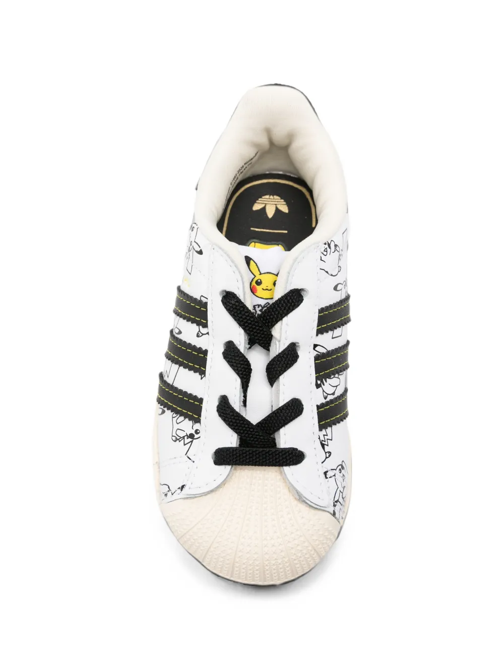 adidas Kids Superstar II El I Pokémon-print leather sneakers Wit