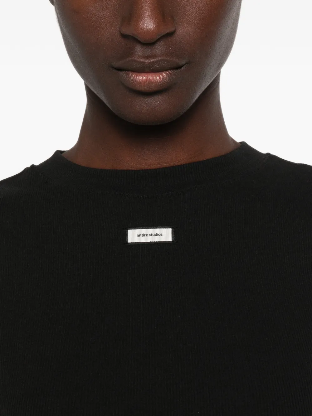 ENTIRE STUDIOS T-shirt met logopatch Zwart