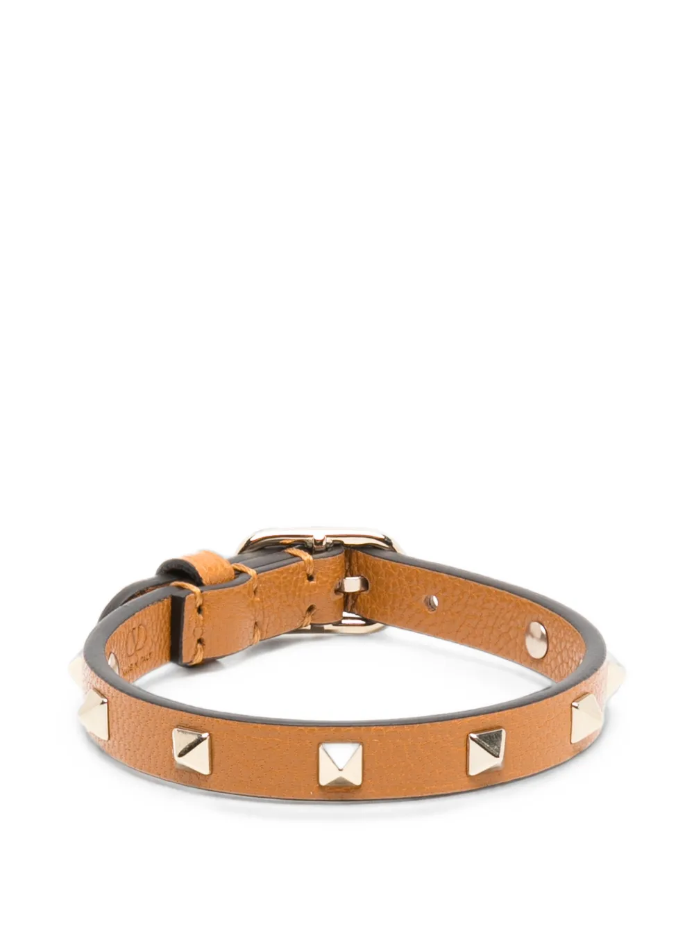 Valentino Garavani Rockstud leather bracelet - Marrone