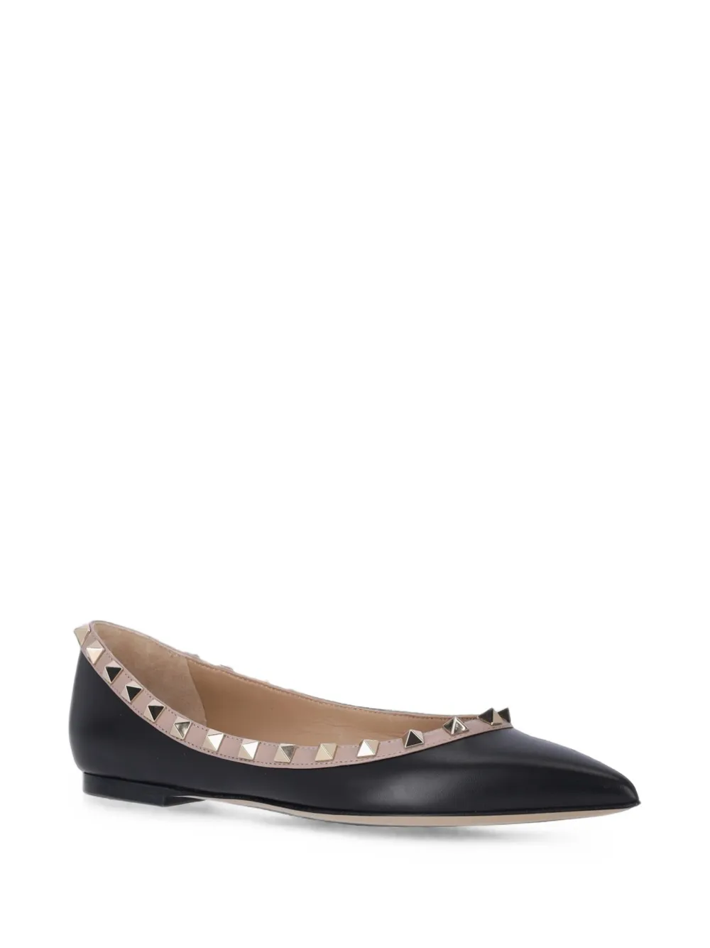 Valentino Garavani Ballerina's verfraaid met Rockstuds Zwart