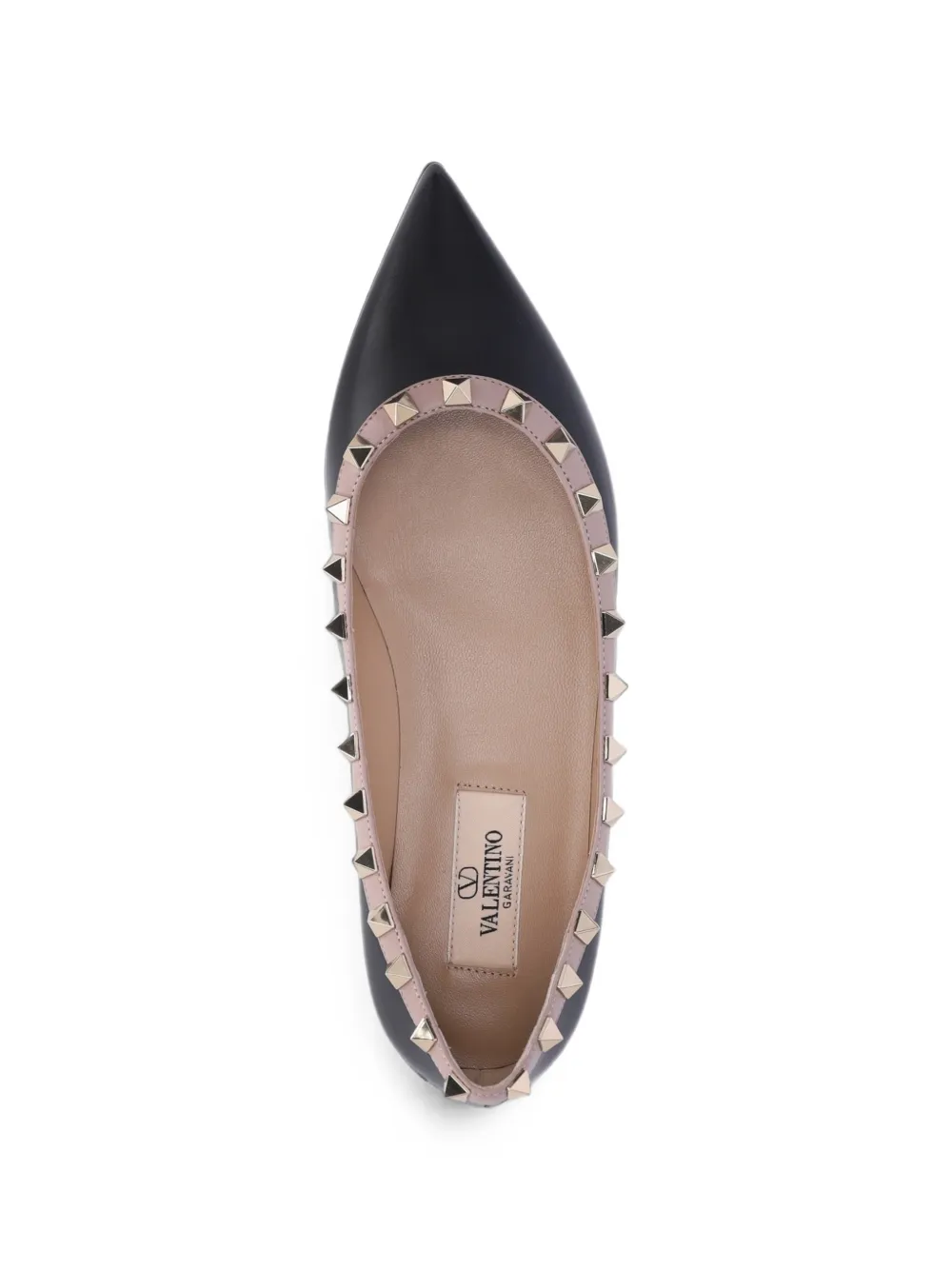 Valentino Garavani Ballerina's verfraaid met Rockstuds Zwart