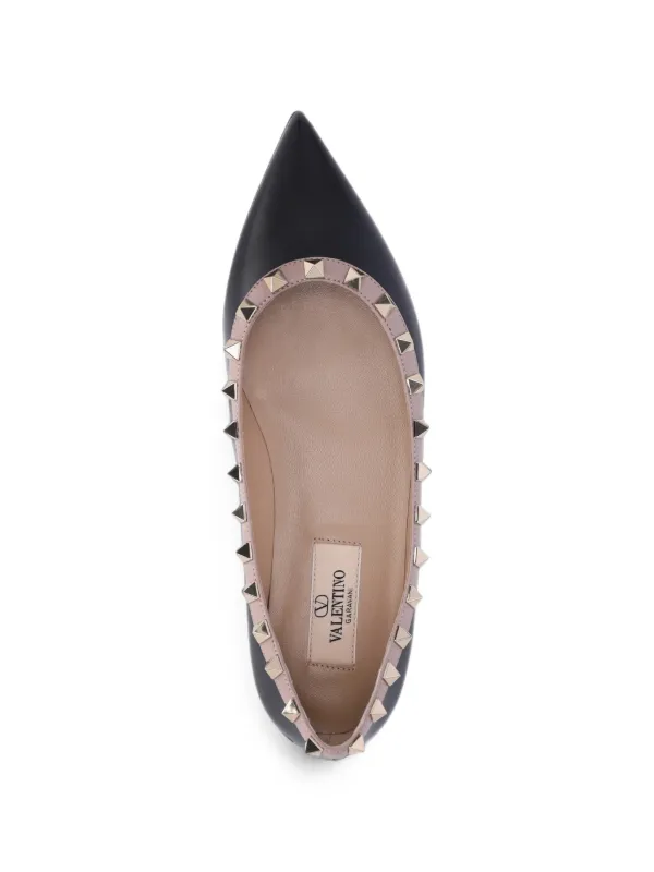 Valentino Garavani ロック スタッズ フラットシューズ 37 Valentino Garavani ロックスタッズ フラットシューズ | ブラック