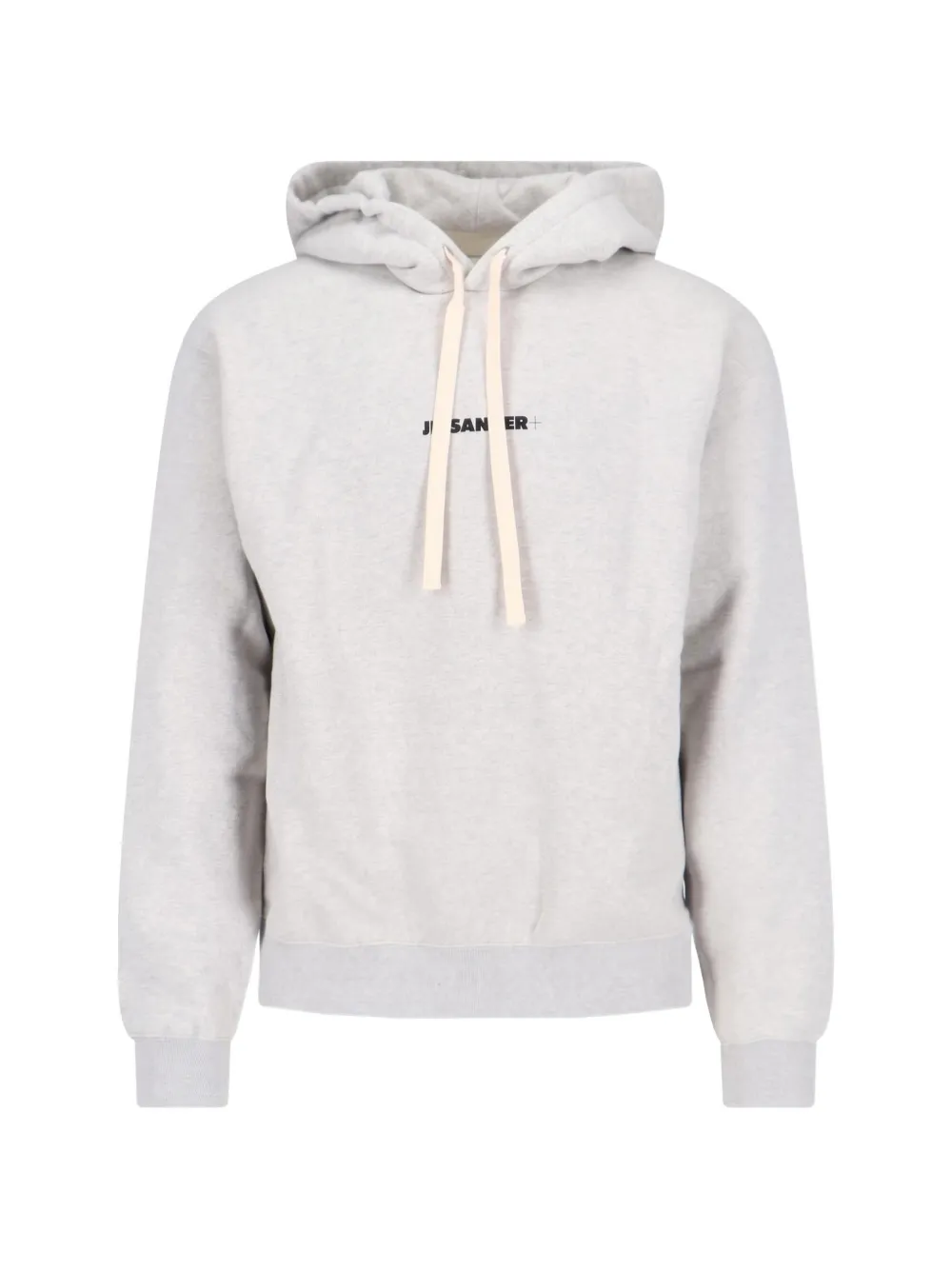 Jil Sander logo-print drawstring hoodie Grijs