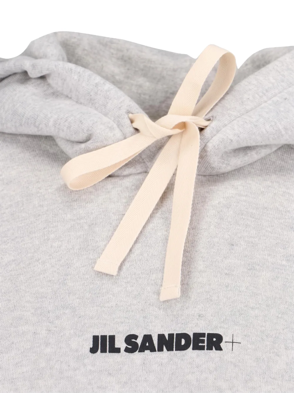 Jil Sander logo-print drawstring hoodie Grijs
