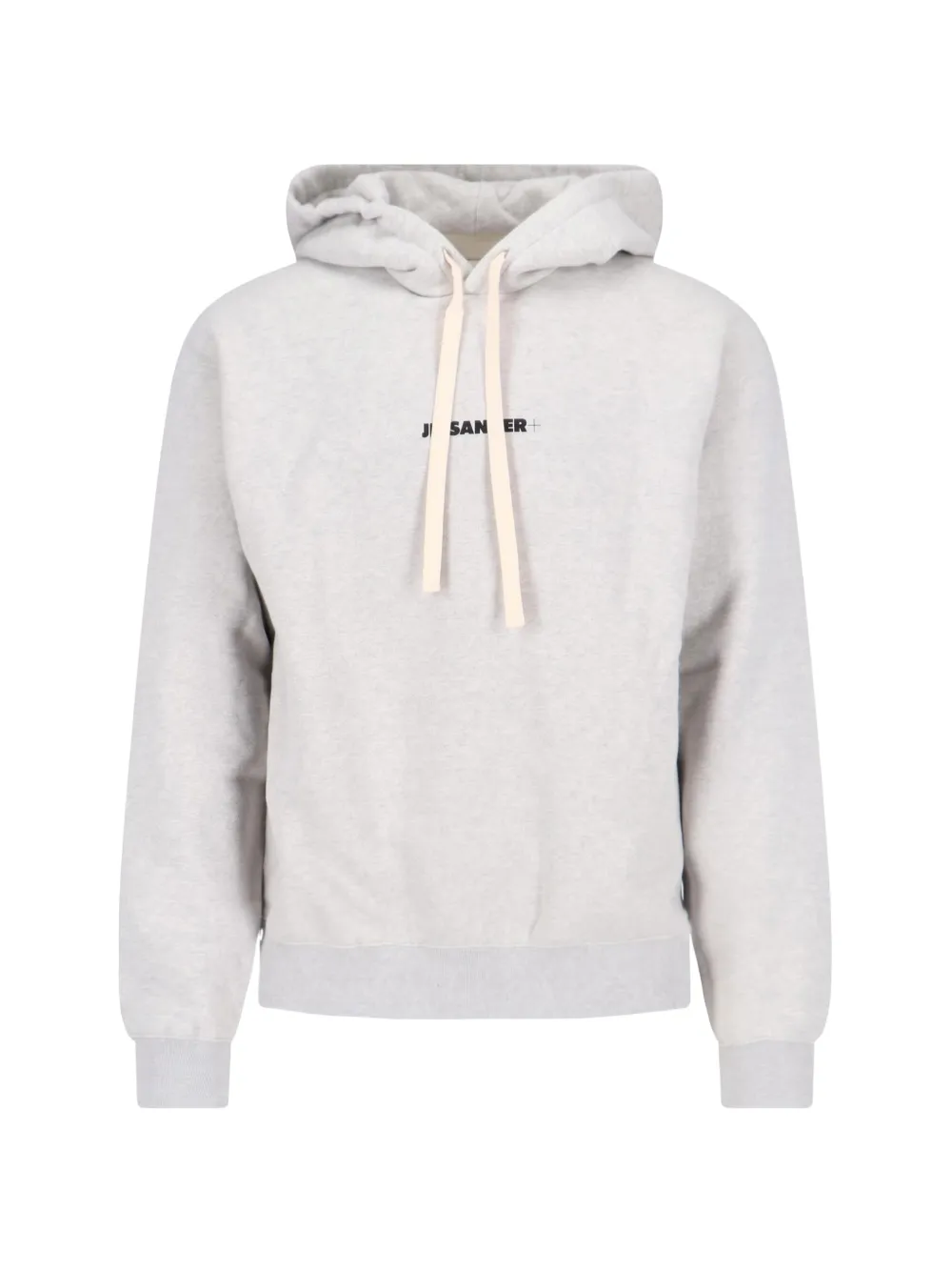 Jil Sander logo-print drawstring hoodie Grijs