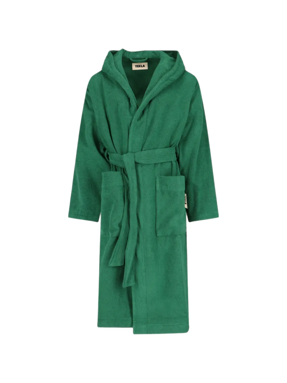 TEKLA hooded belted bathrobe