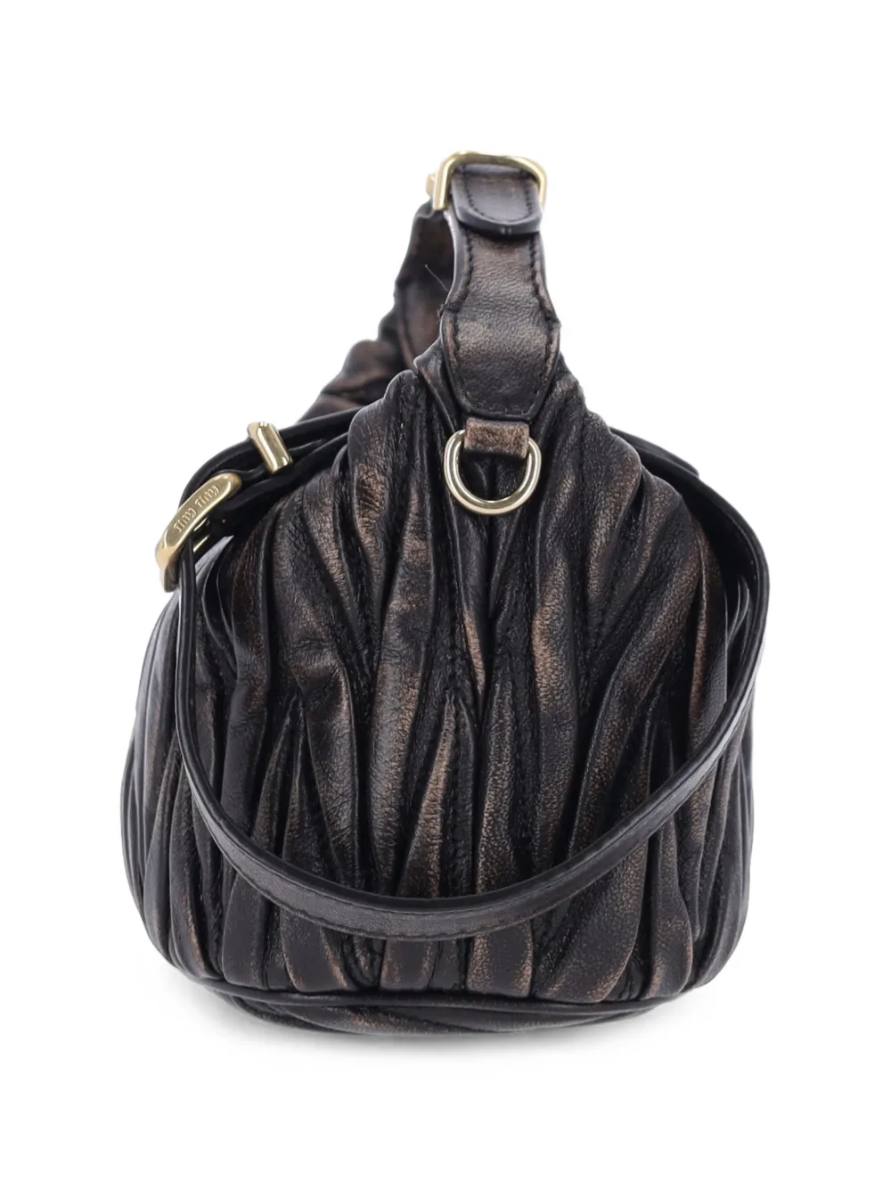 Miu matelassé leather tote bag Bruin