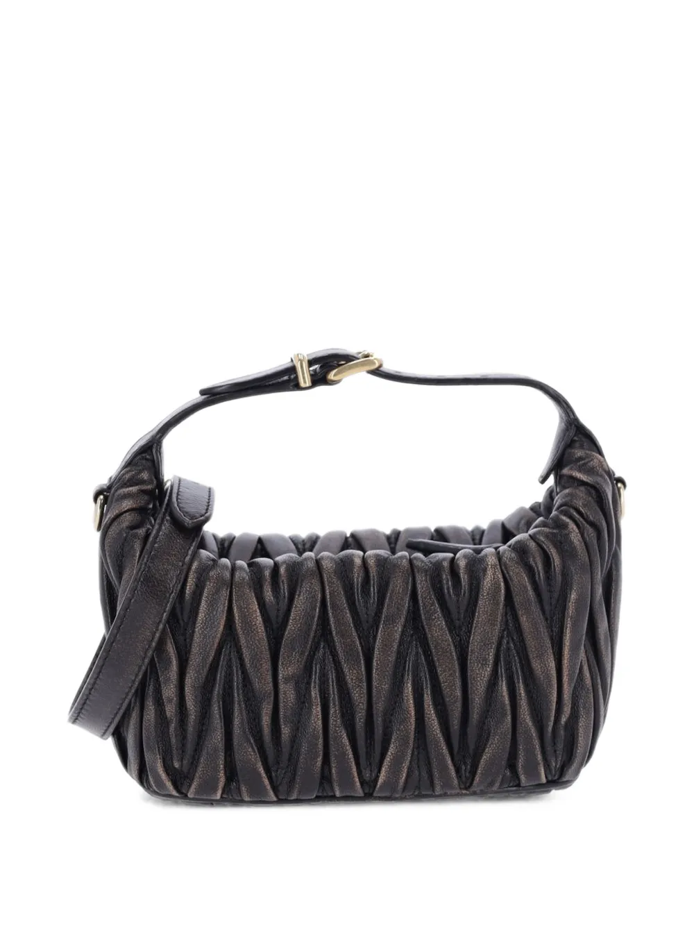 Miu matelassé leather tote bag Bruin