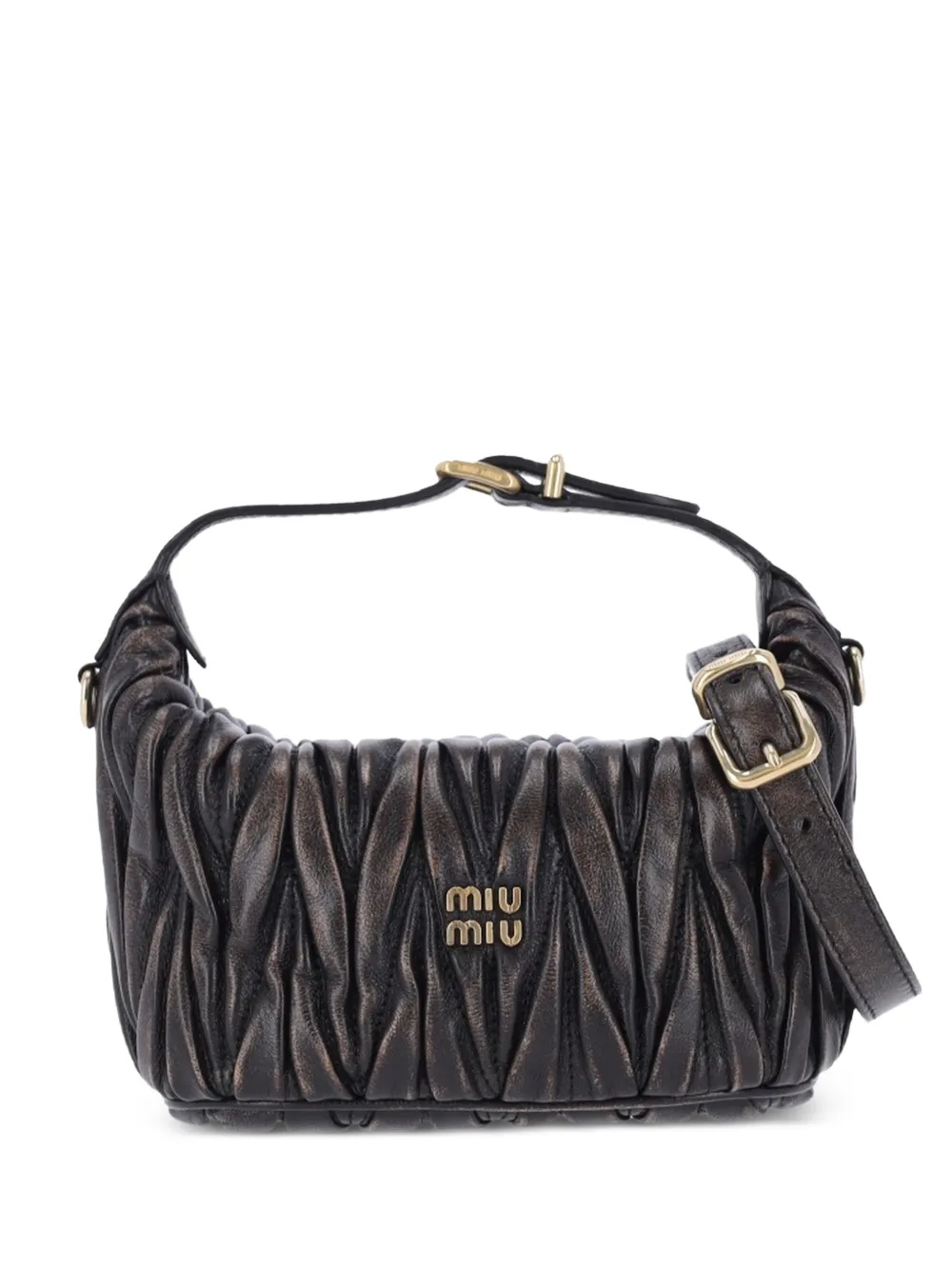 Miu Miu sac cabas en cuir à design matelassé - Marron