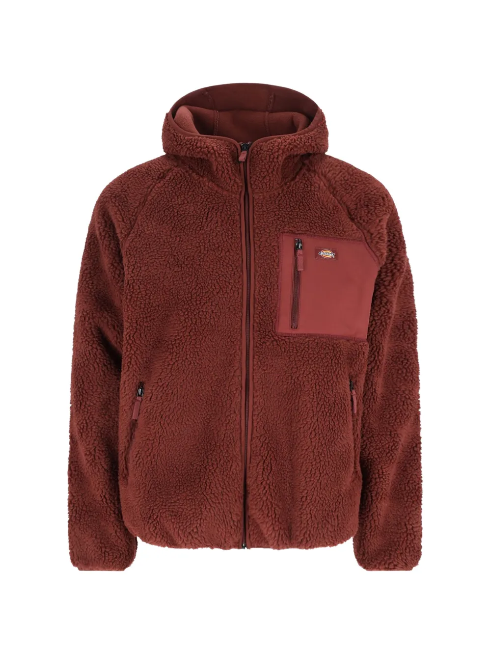 DICKIES fleece-texture zip-up hoodie - Rosso