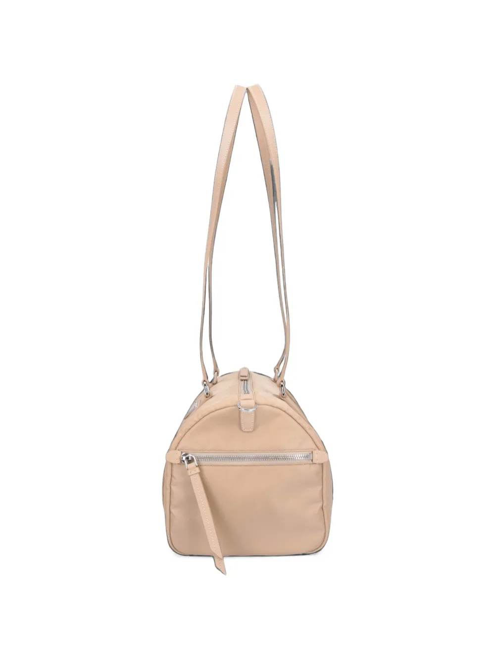Prada logo-plaque tote bag Beige