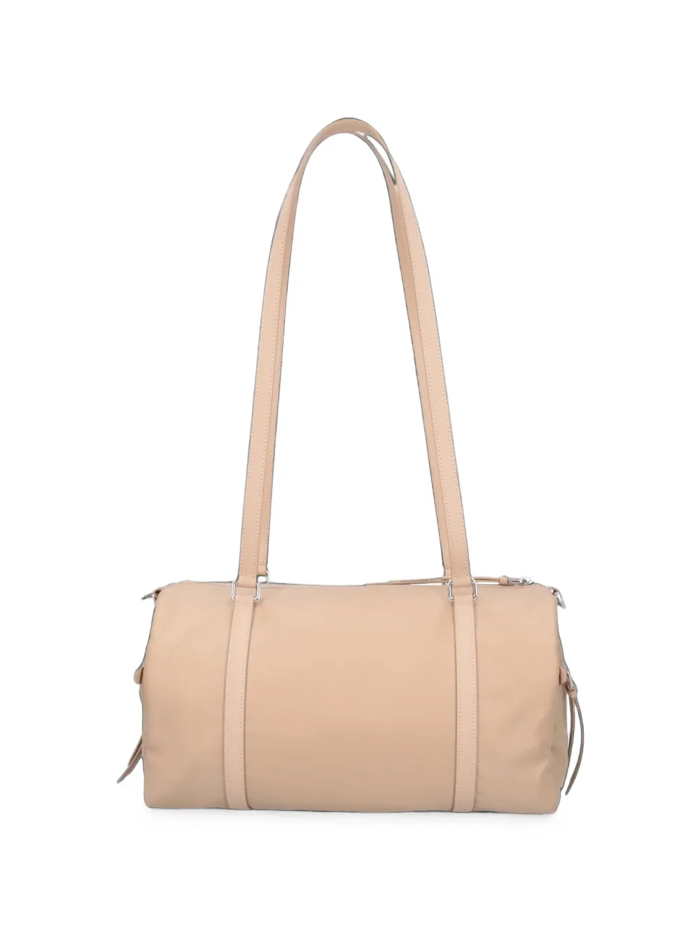 Prada logo-plaque tote bag Beige