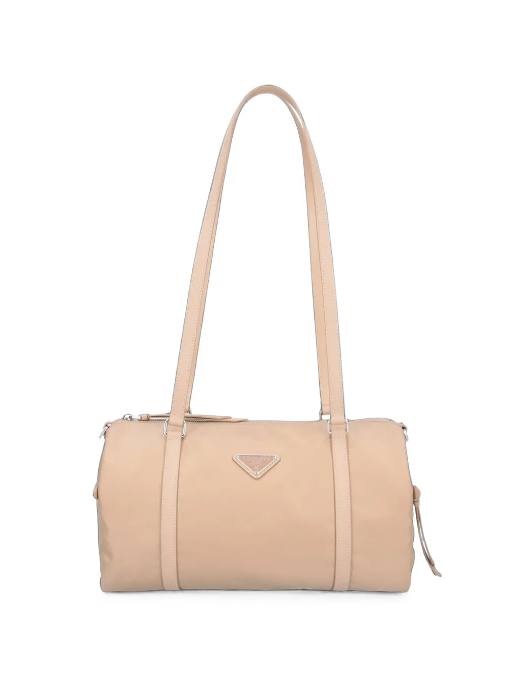 Prada logo-plaque tote bag Beige