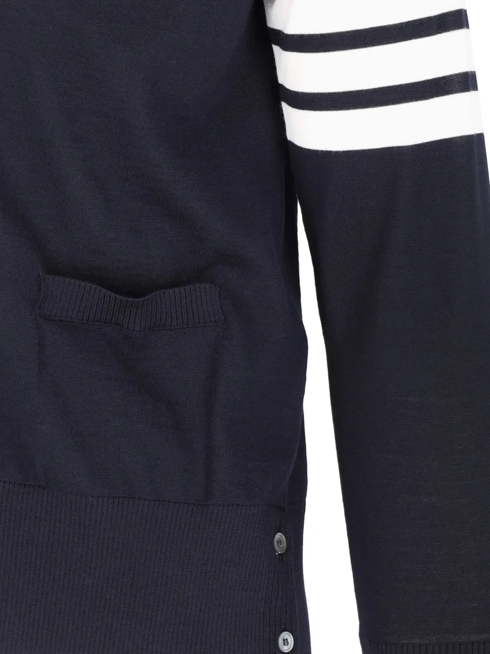 Thom Browne 4-bar klassiek vest van merinowol met V-hals Blauw