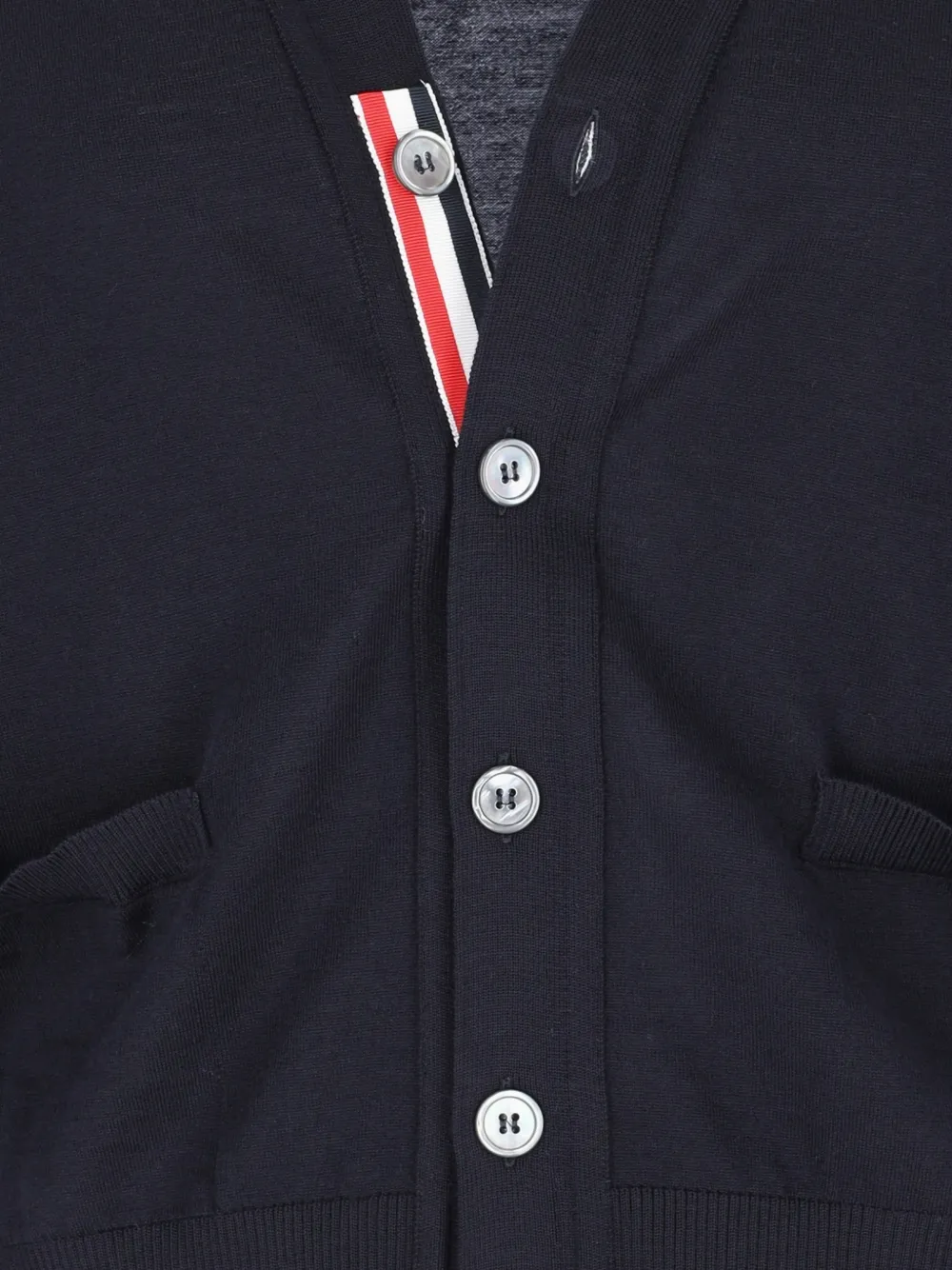 Thom Browne Merino Wool 4-bar Classic V-neck Cardigan | Blue