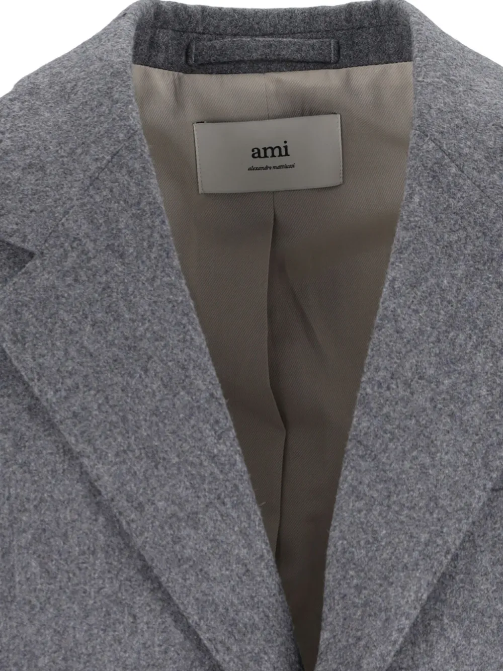 AMI Paris Blazer met enkele rij knopen en gekerfde revers Grijs