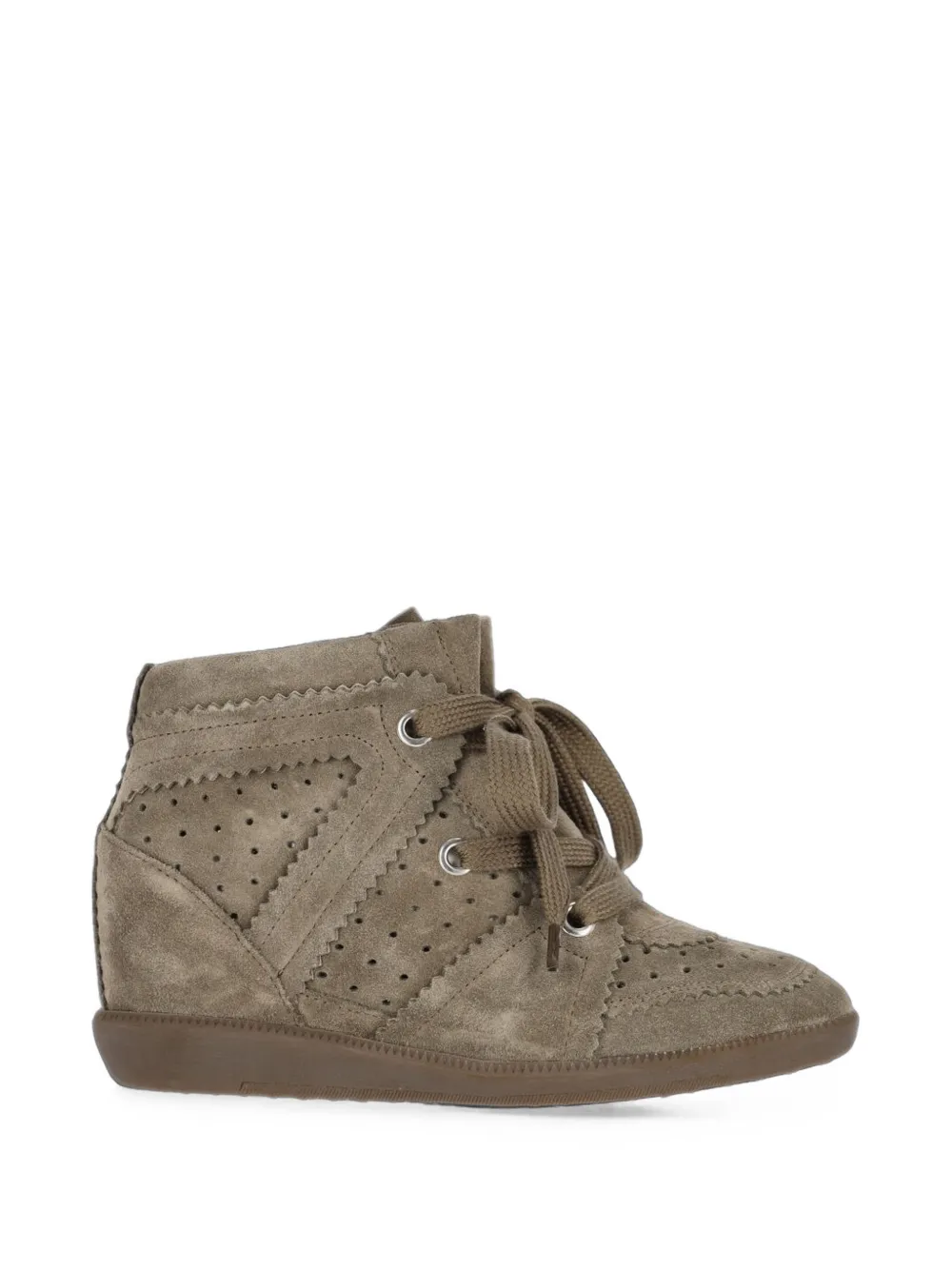 ISABEL MARANT Sneakers Bobby con zeppa - Marrone