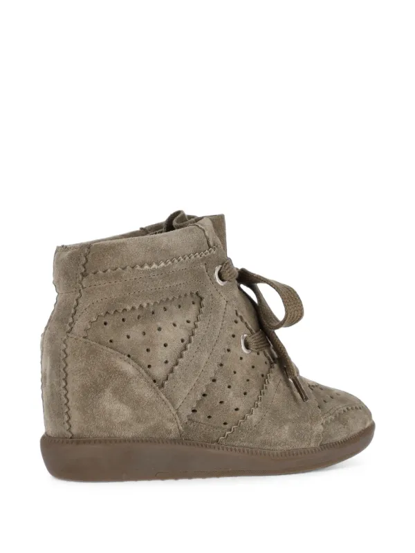 ISABEL MARANT Bobby レザーウェッジスニーカー | ブラウン | FARFETCH JP
