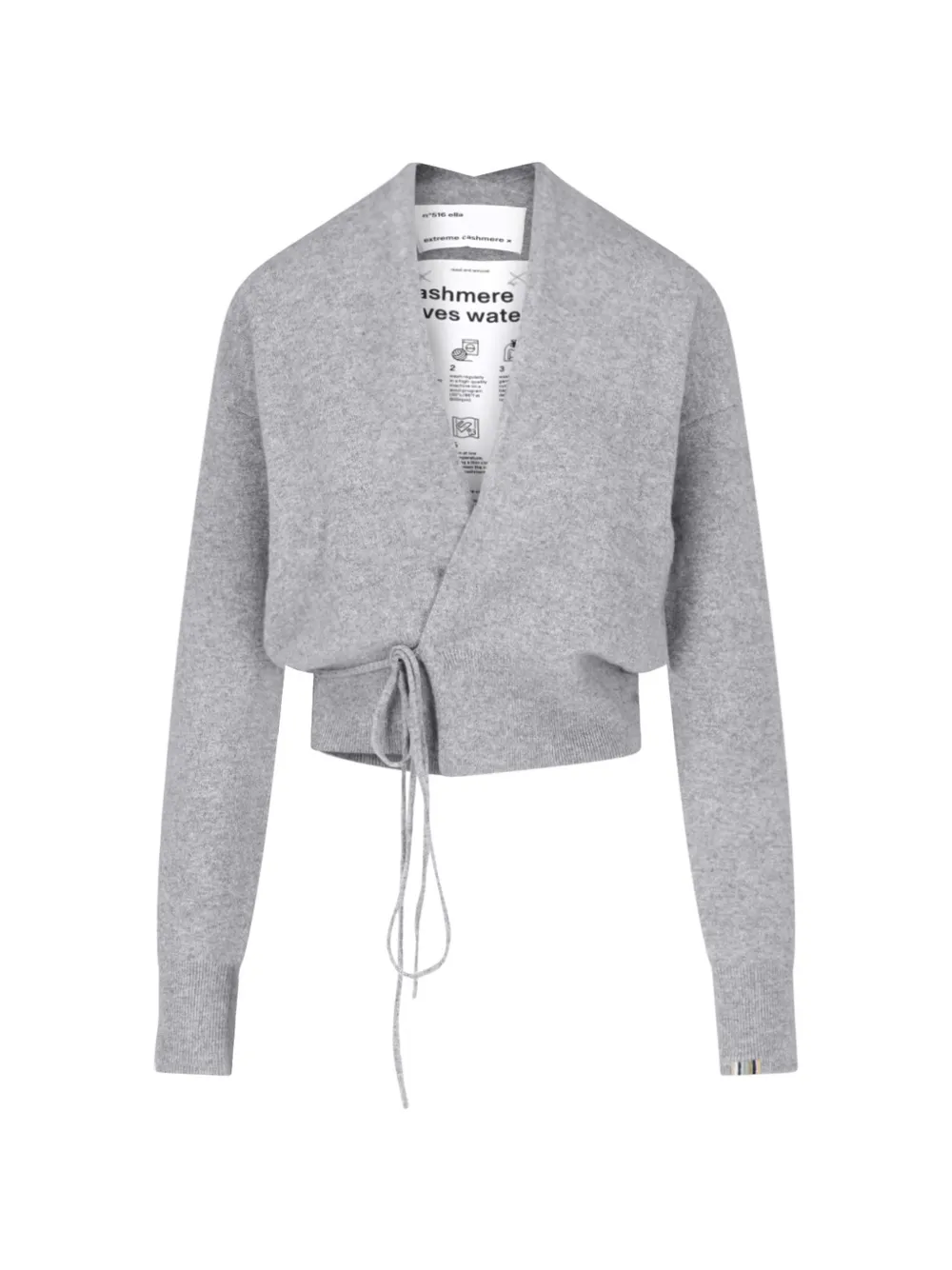 extreme cashmere Ella wrap sweater - Gris