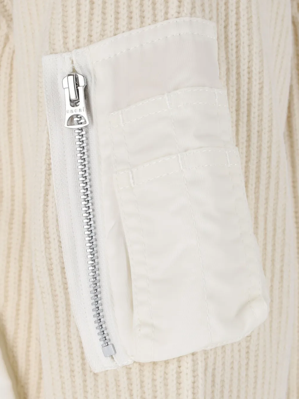 sacai Geribbeld vest met rits Wit