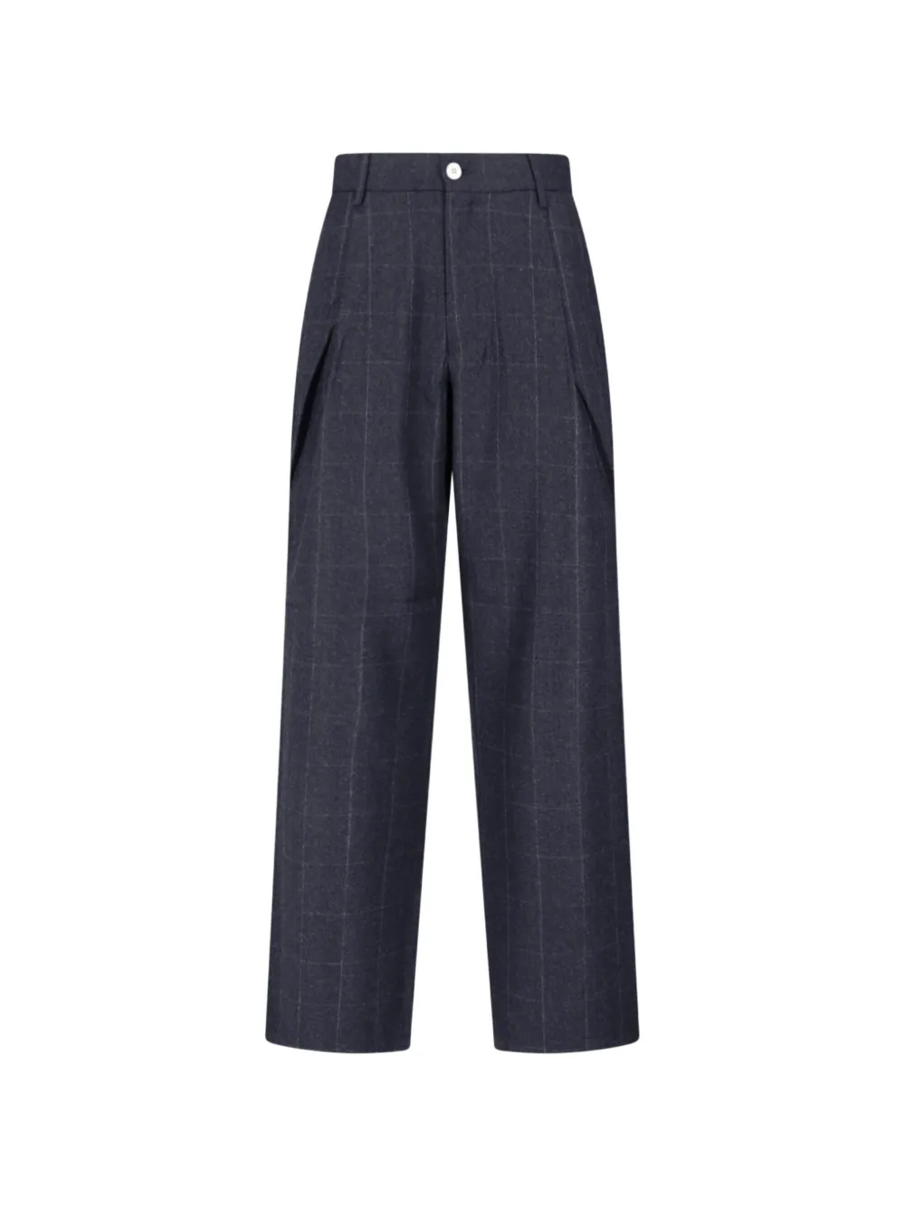 Sibel Saral Rose windowpane-pattern pleated trousers - Bleu Sibel Saral Rose windowpane-pattern pleated trousers - Bleu