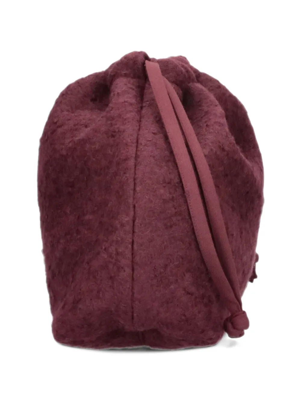 The Frankie Shop Morgan bouclé small pouch burgundy Rood