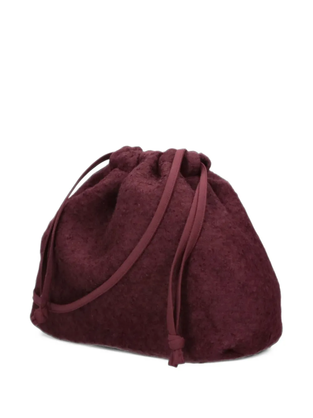 The Frankie Shop Morgan bouclé small pouch - burgundy - Rosso