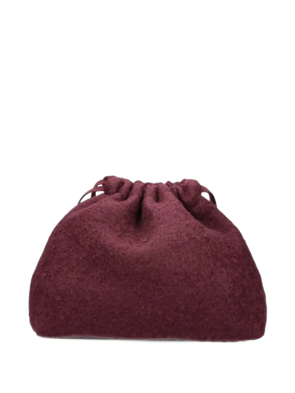 The Frankie Shop Morgan bouclé small pouch burgundy Rood