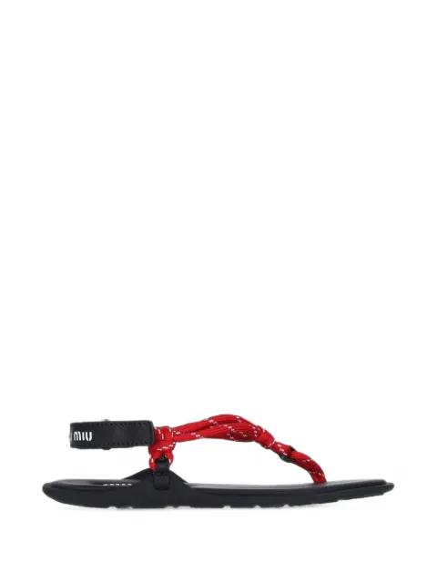 Miu Miu Riviere cord and leather sandals