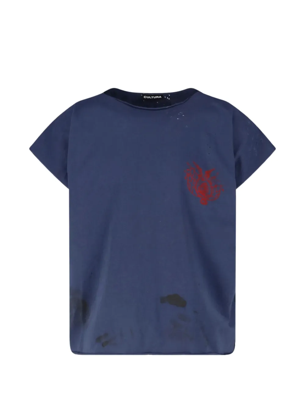 CULTURA distressed slogan-print T-shirt