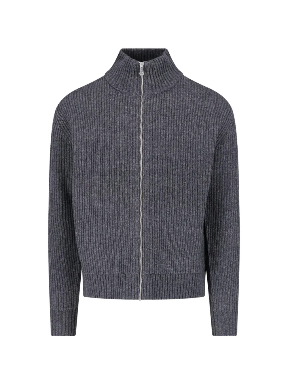 Berner Kühl Shrunk ribbed-knit zip-up sweater - Grey