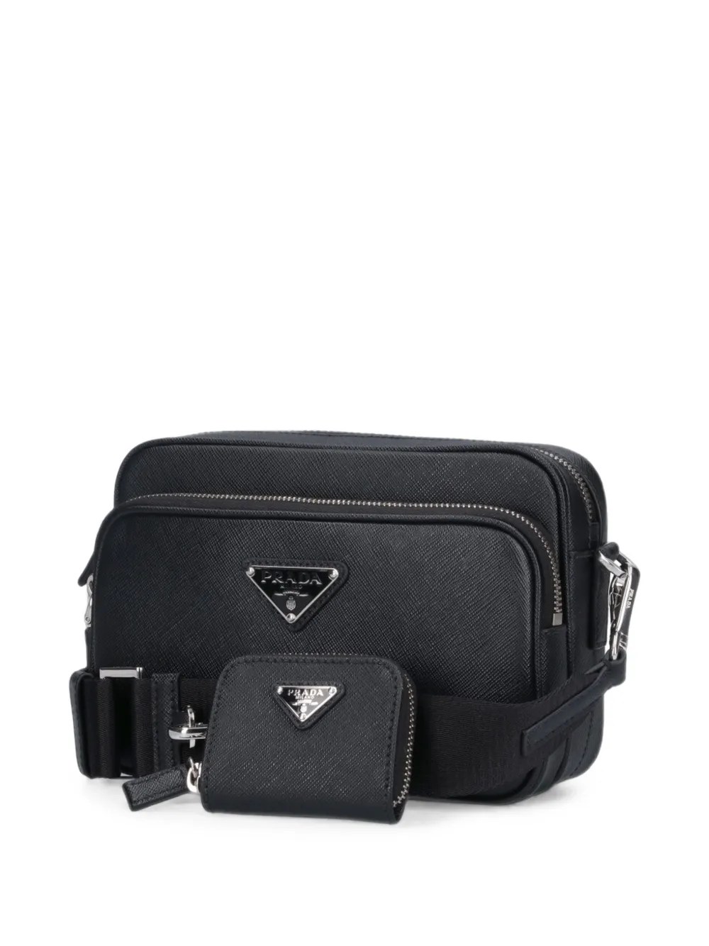 Prada Leren schoudertas Zwart
