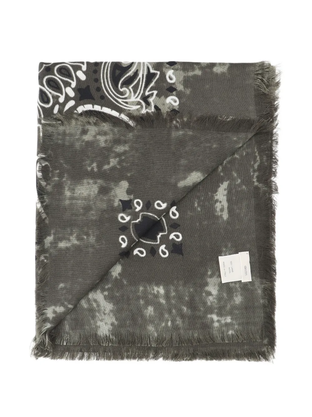 Destin Sjaal met paisley-print en franje Grijs