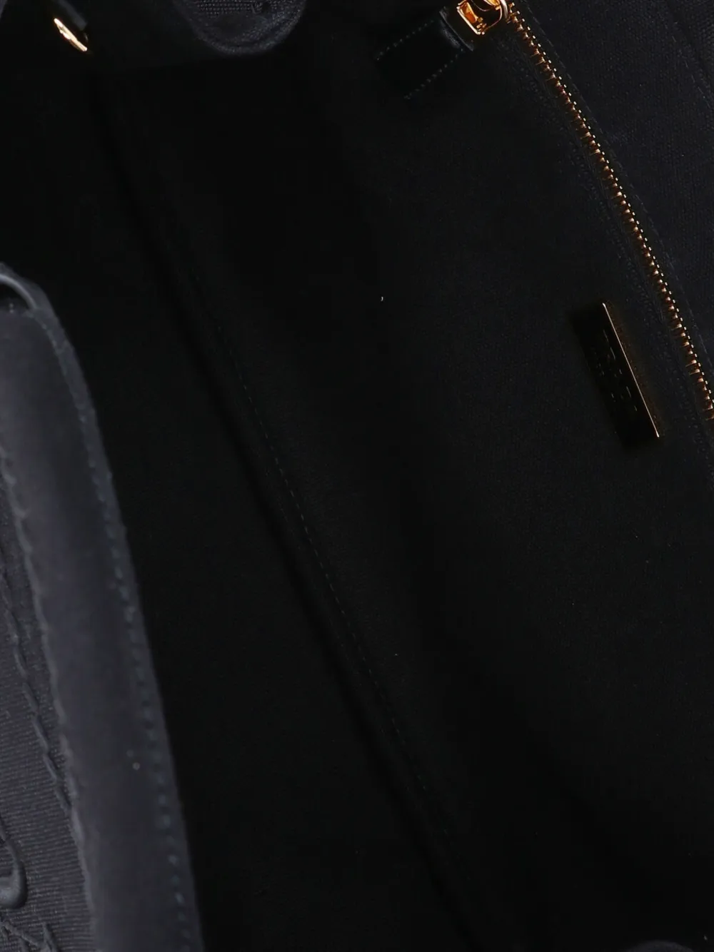 Prada logo-embroidered canvas tote bag Zwart