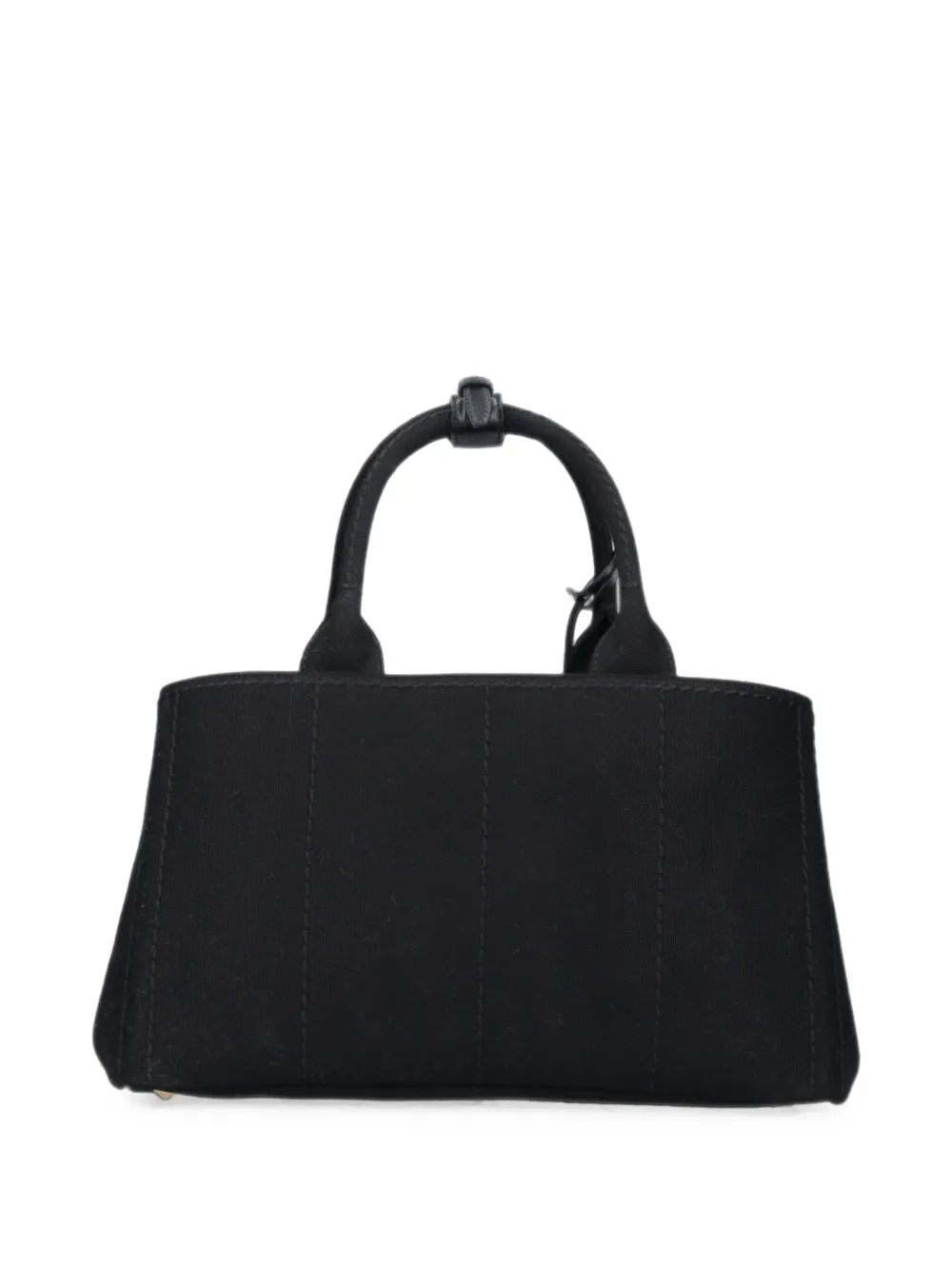 Prada logo-embroidered canvas tote bag Zwart