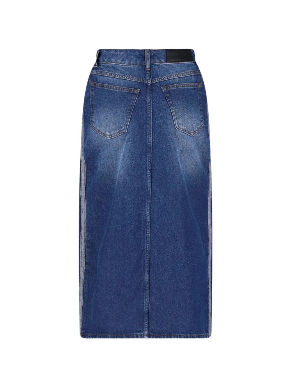 adidas 3-Stripes denim maxi-rok met split Blauw