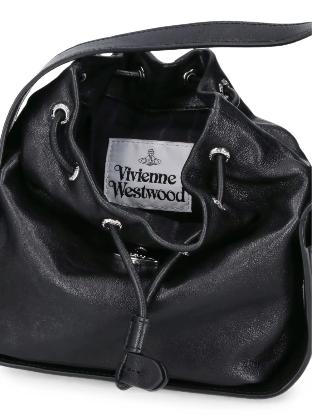 Vivienne Westwood Stacey bucket-tas met trekkoord en Orb-plakkaat Zwart