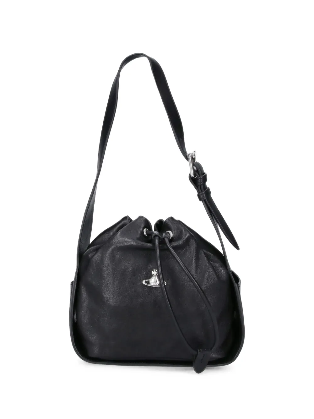 Vivienne Westwood Stacey Orb-plaque drawstring bucket bag - Nero