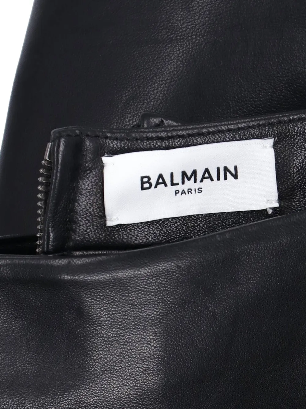 Balmain leather zip-fastening mini skirt Zwart