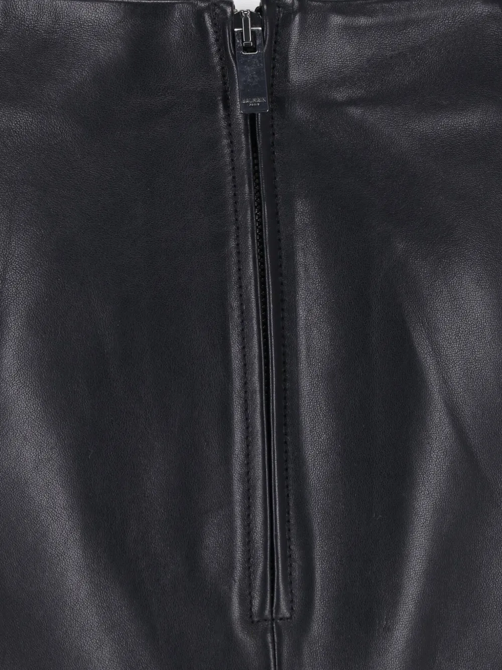 Balmain leather zip-fastening mini skirt Zwart