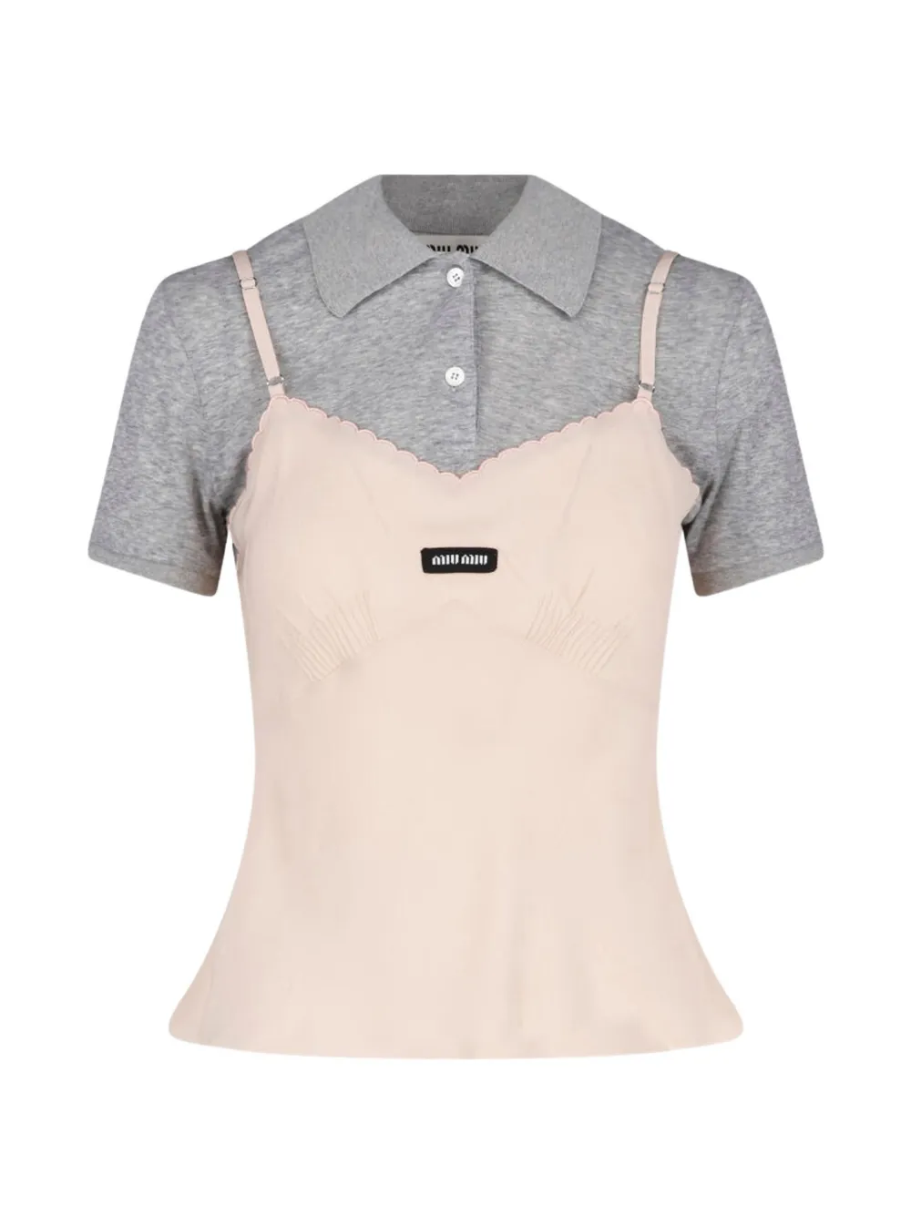 Miu Miu short-sleeves polo top - Rosa
