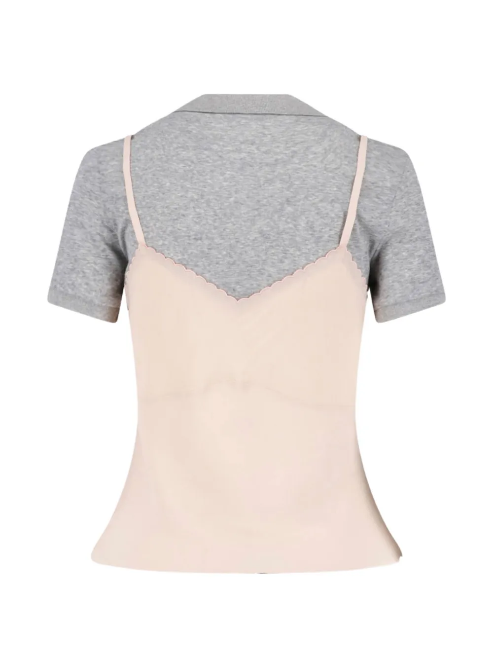 Miu short-sleeves polo top Roze