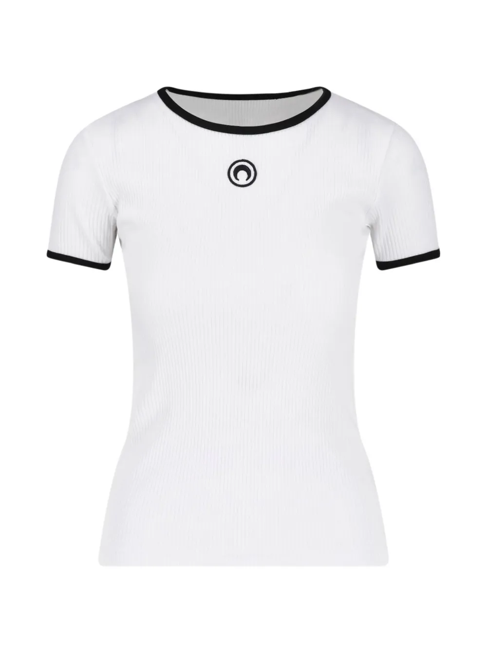 Marine Serre Moon logo jersey baby-fit T-shirt Wit