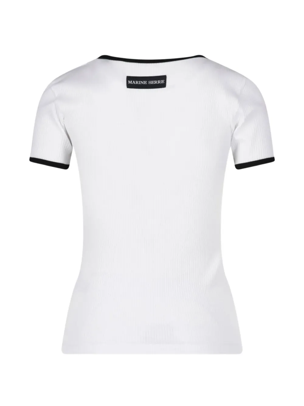 Marine Serre Moon logo jersey baby-fit T-shirt Wit