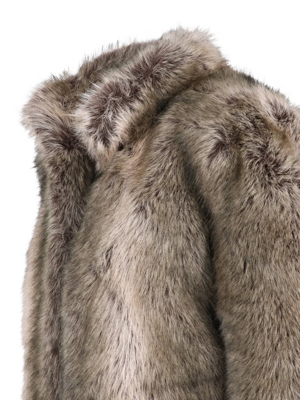 The Frankie Shop Denia faux fur cinched jacket beige melange