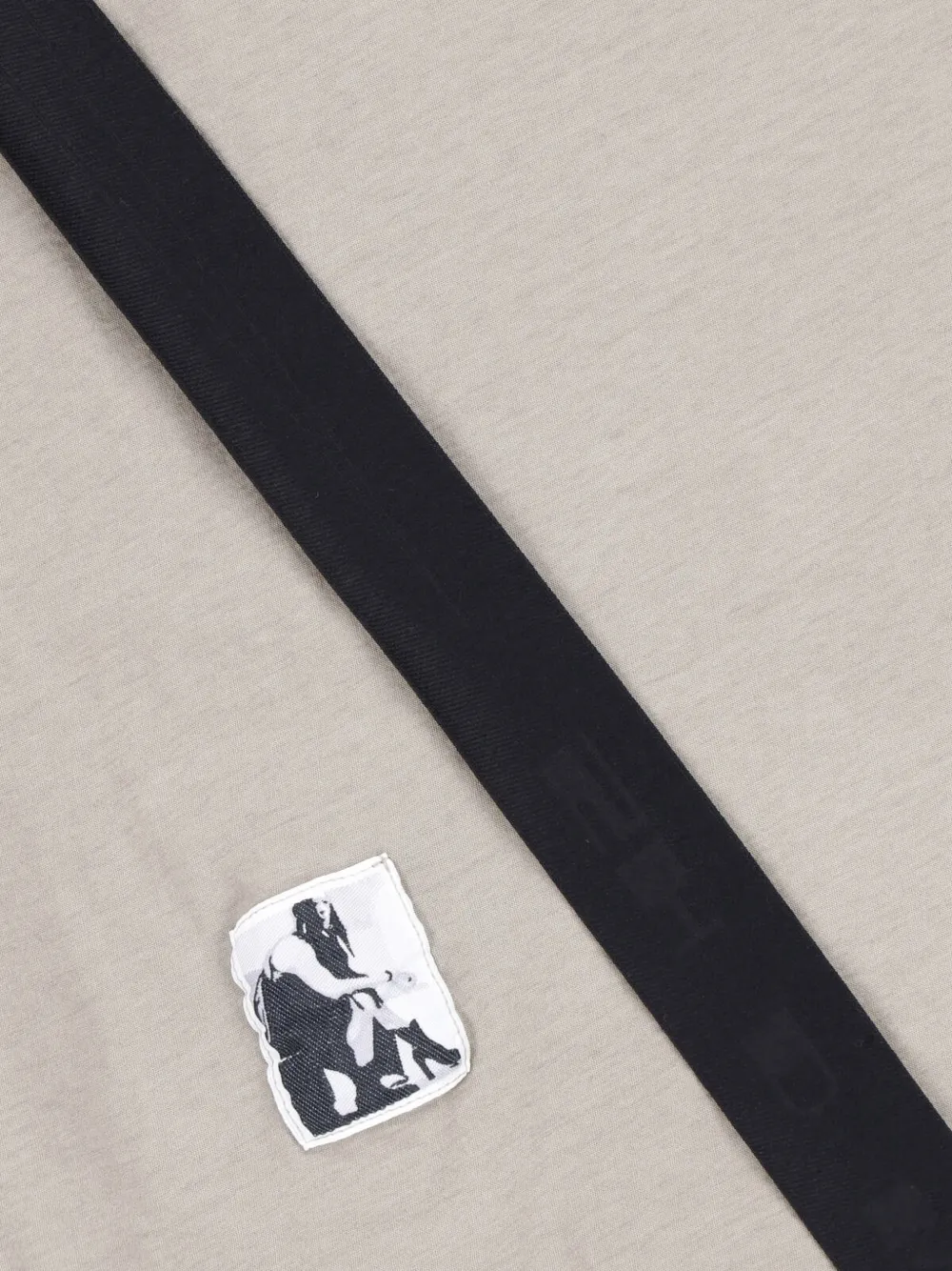 Rick Owens DRKSHDW logo-patch strap-detail T-shirt Beige