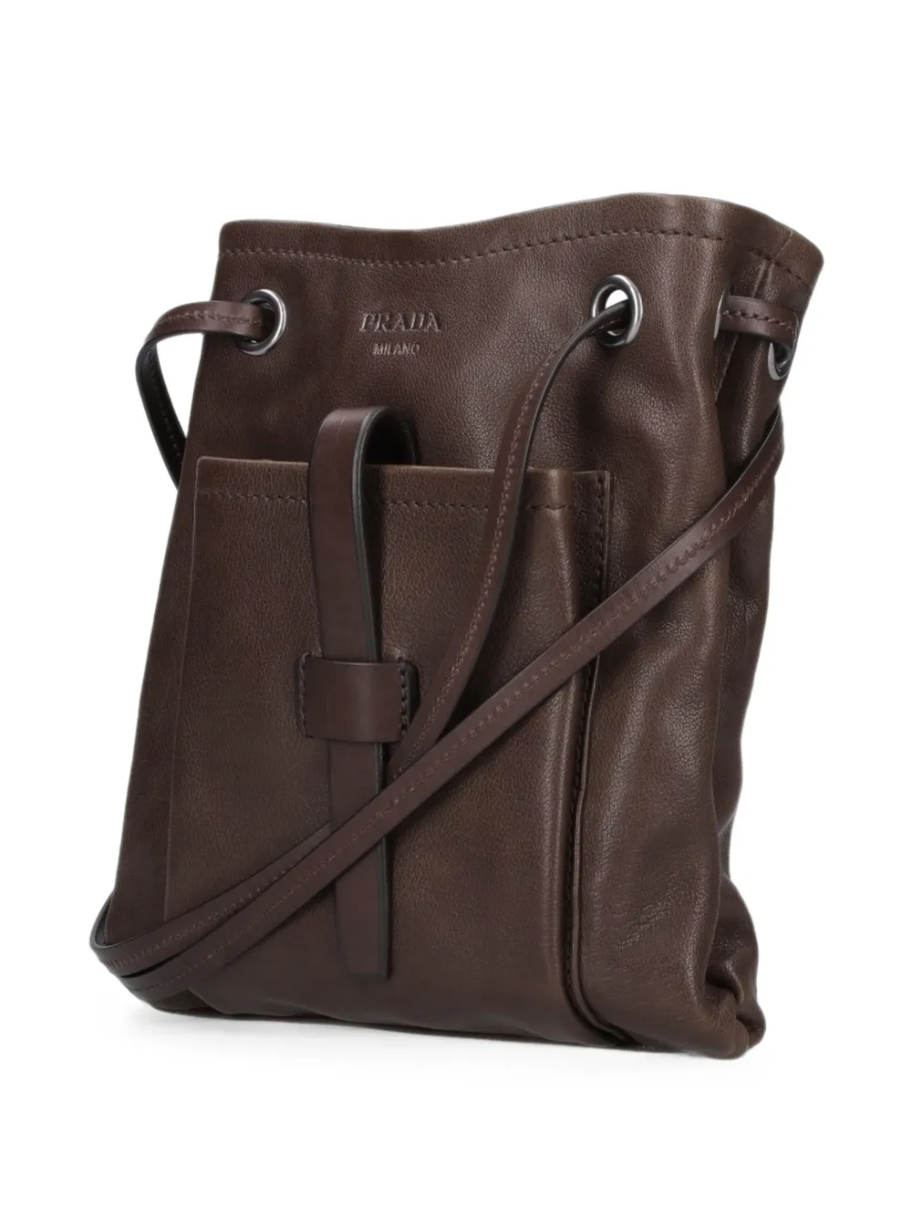 Prada Leren schoudertas Bruin